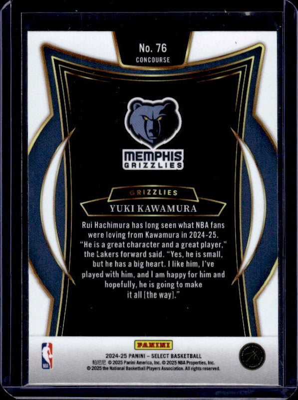 2024-25 Panini Select #76 Yuki Kawamura