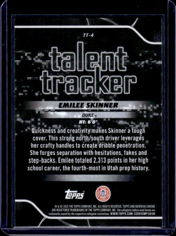 2025-26 Bowman #TT-4 Emilee Skinner Talent Tracker