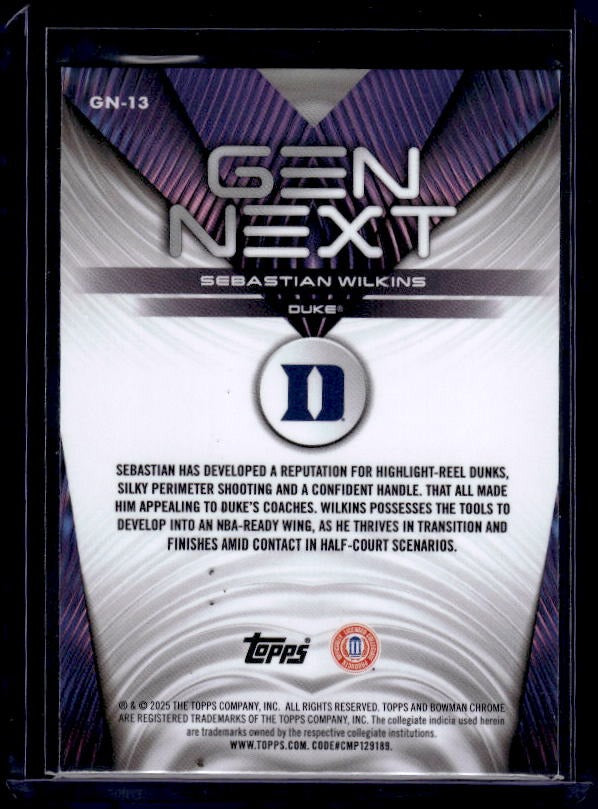 2025-26 Bowman #GN-13 Sebastian Wilkins Gen Next
