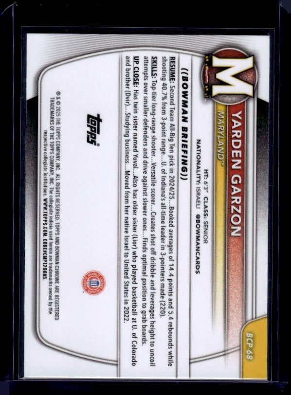 2025-26 Bowman #BCP-68 Yarden Garzon Chrome Prospects Reptilian Refractor