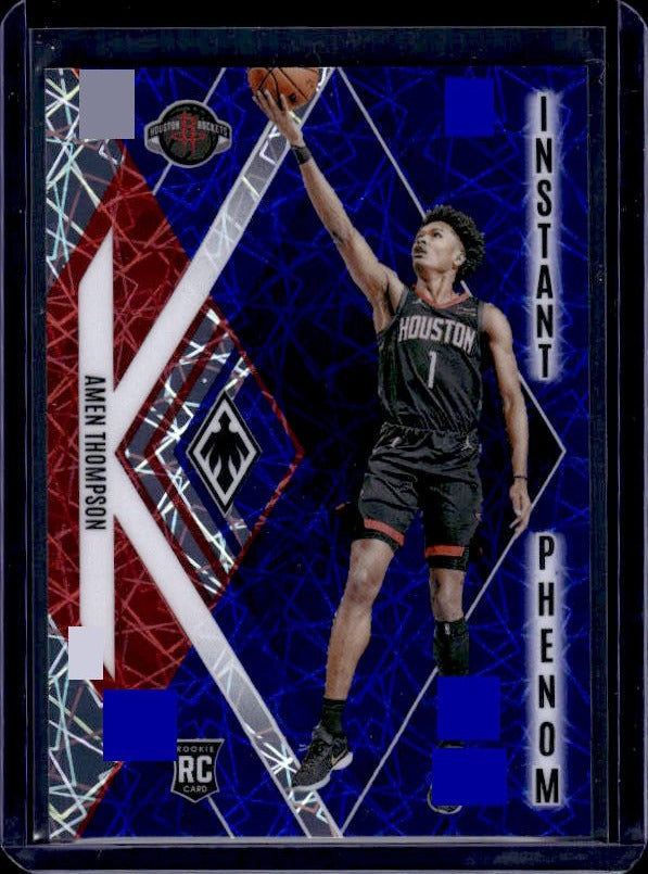 2023-24 Panini Phoenix #22 Amen Thompson Instant Phenom Phoenix Blue Lazer #/275