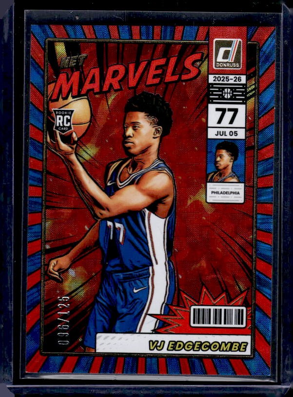 2025-26 Donruss #10 VJ Edgecombe Net Marvels Hyper #/125