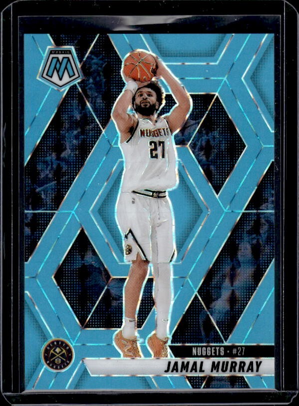 2024-25 Panini Mosaic #192 Jamal Murray Blue Fluorescent Mosaic #/75