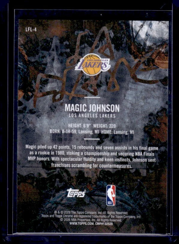 2025-26 Topps Chrome Cactus Jack #LFL-4 Magic Johnson Green Ref #/99