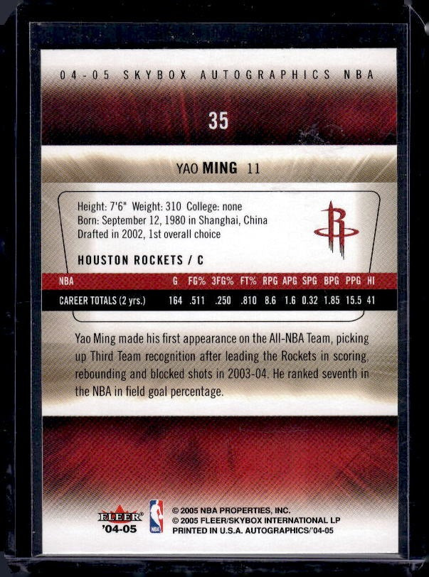 2004-05 SkyBox Autographics #35 Yao Ming