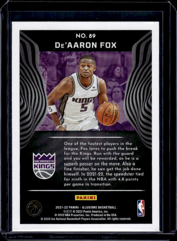 2021-22 Panini Illusions #89 De'Aaron Fox