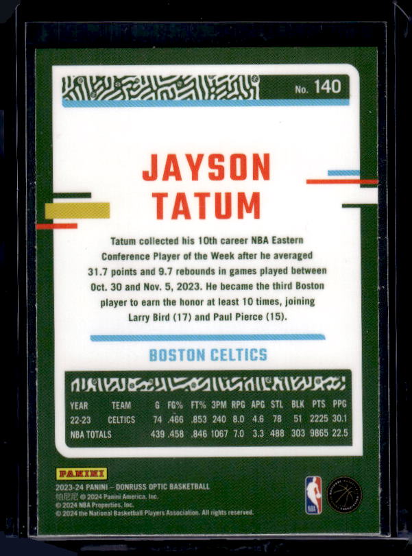 2023-24 Donruss Optic #140 Jayson Tatum